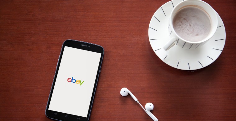 Bangkok,thailand - June 11, 2016: iPhone opened to Ebay homepage. Ebay, an online auction and shopping site, was founded in 1995.