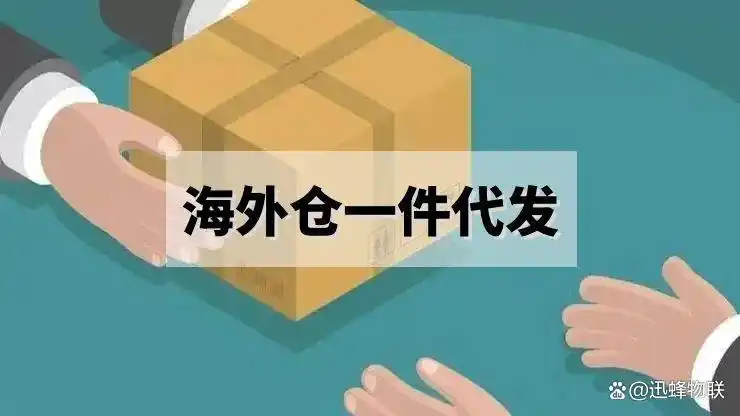 Cartoon illustration of overseas warehouse one order dropshipping, parcel handover