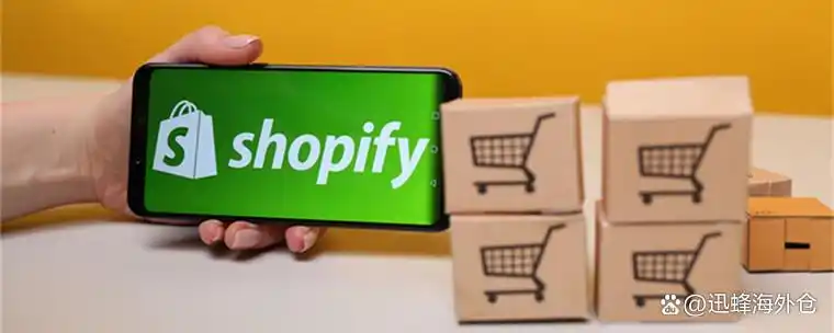 Smartphone displaying Shopify logo beside shopping cart shipping boxes, one-piece dropshipping concept