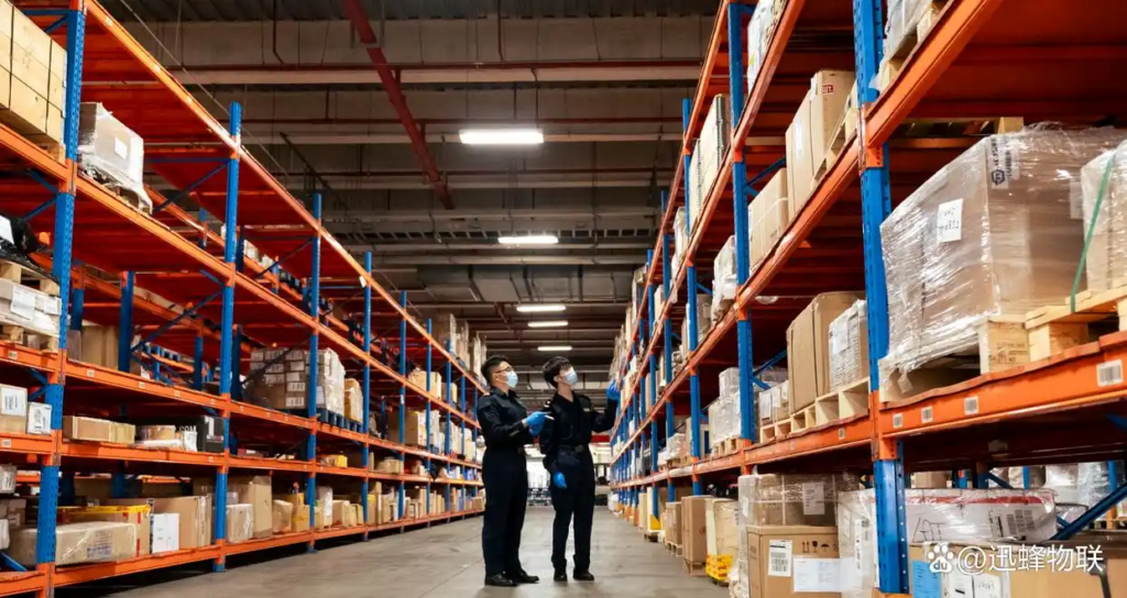 Interior of large US 3PL overseas warehouse with storage racks