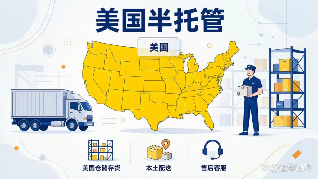 Illustration of Xunfeng US semi-managed warehousing, local delivery and after-sales support