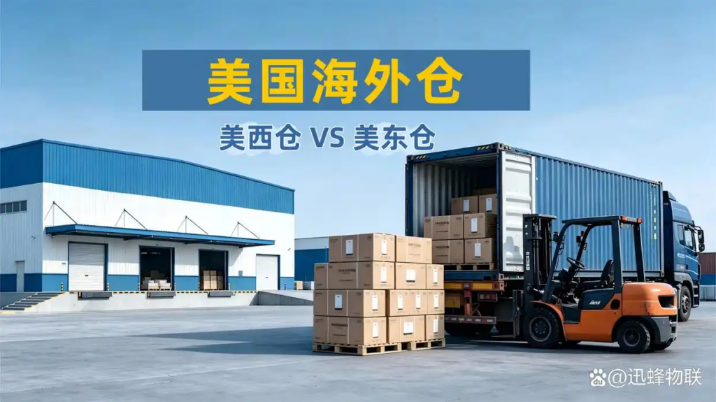 Compare US west warehouse and east warehouse for cross-border logistics